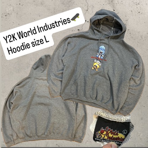 Y2k world industries hoodie - world,
